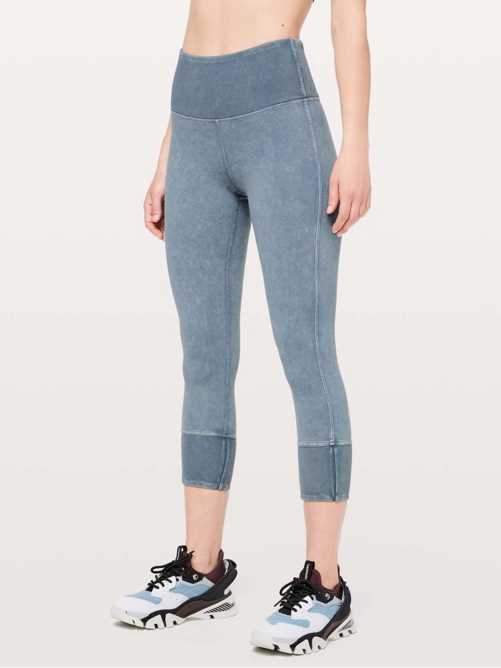 Lululemon Wunder Under Crop 23” Ribber Leggings Washed Antoinette Size 10